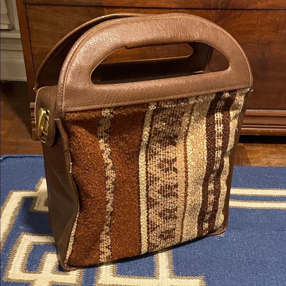 Brown Patterned Tote Bag